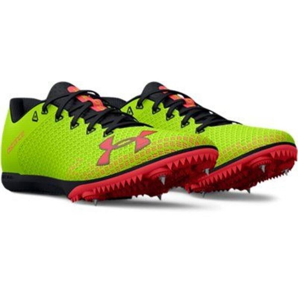 Under Armour UA Distanc Track Spikes Neon Volt Red Sz 10.5 3025460-300 Running